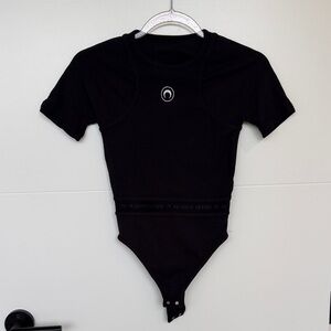 Marine Serre Black Short Sleeve Top